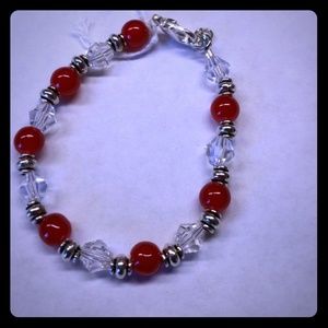 Red and white bracelet